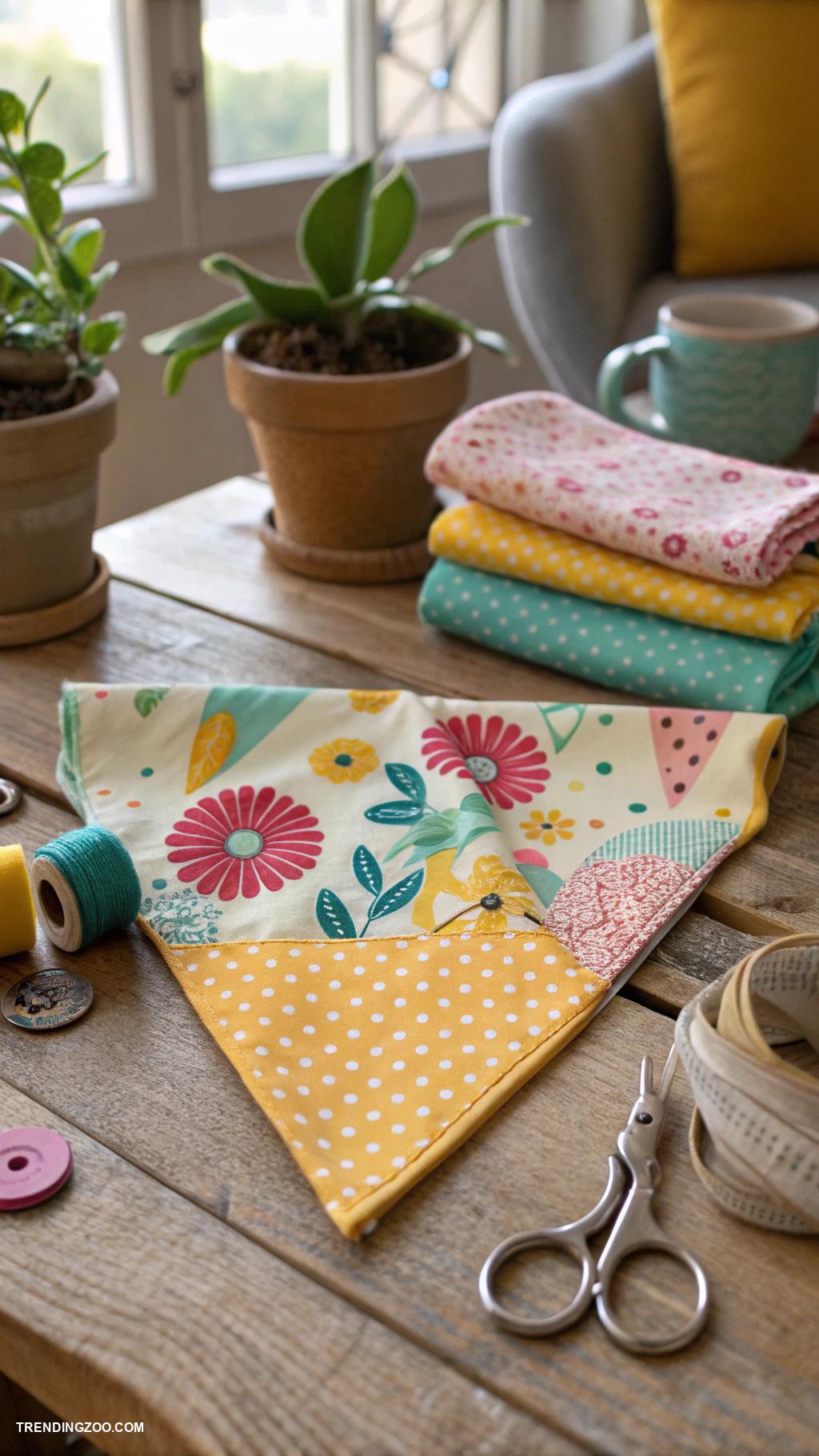 diy pet accessories Handmade pet bandanas with colorful patterns