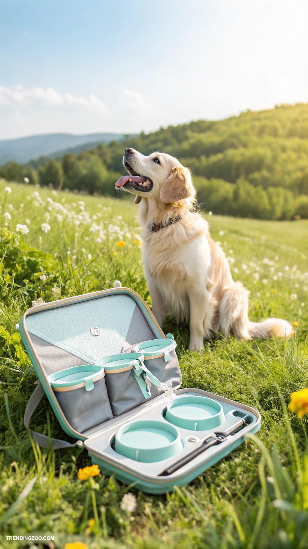 dog feeding station ideas Collapsible travel feeding station for adventures