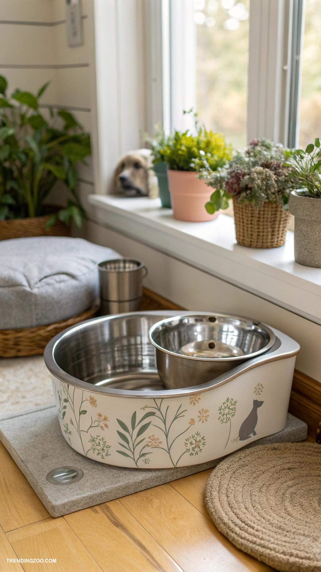 dog feeding station ideas Self watering bowl for thirsty pets