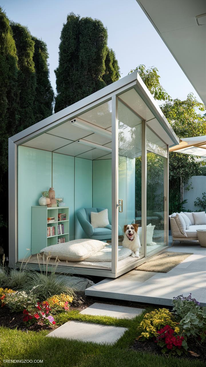 dog house ideas Contemporary glass house for modern pets