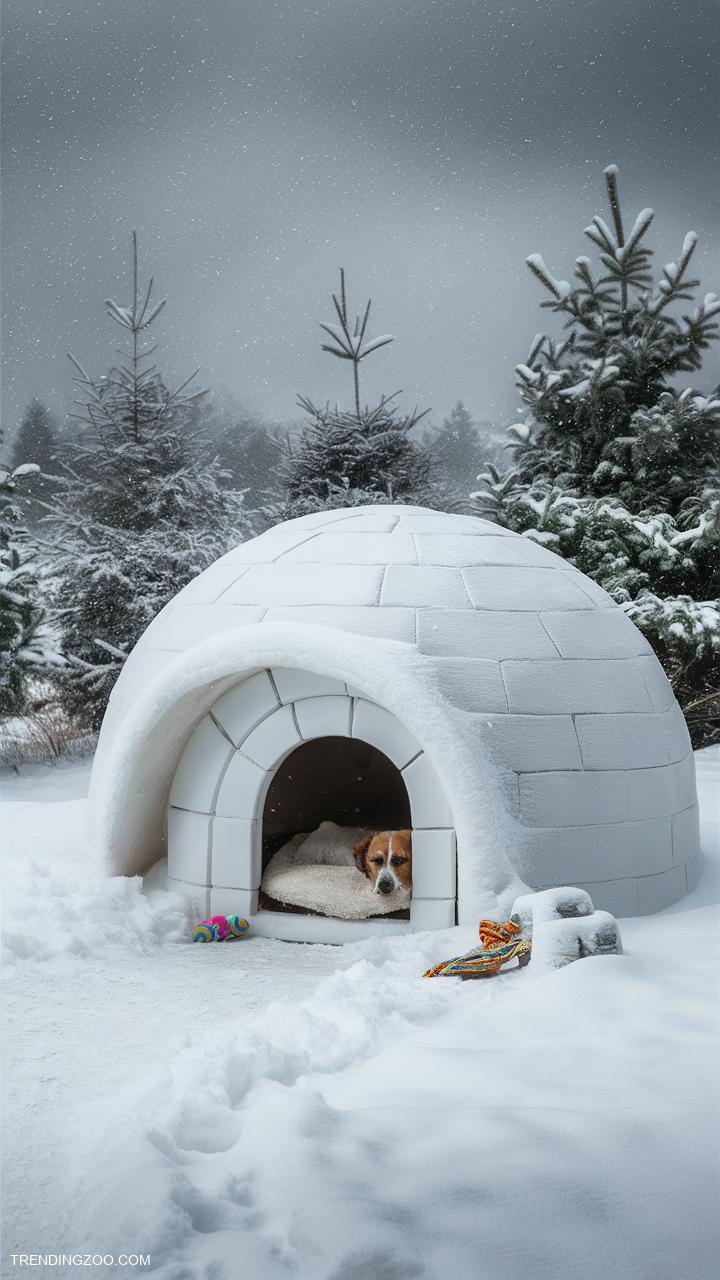 dog house ideas Igloo shaped house for cold weather comfort