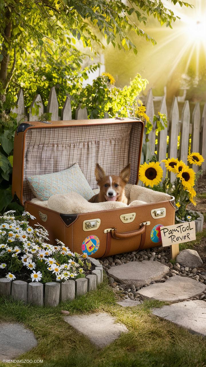 dog house ideas Vintage suitcase dog house with flair