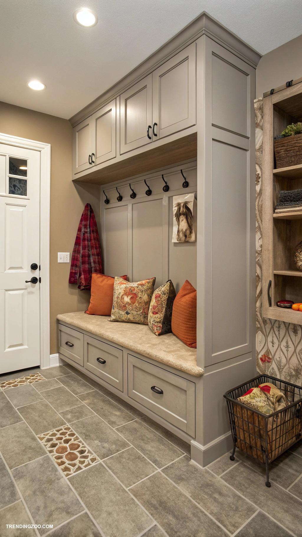 dog mud room ideas Custom mudroom with pet friendly flooring