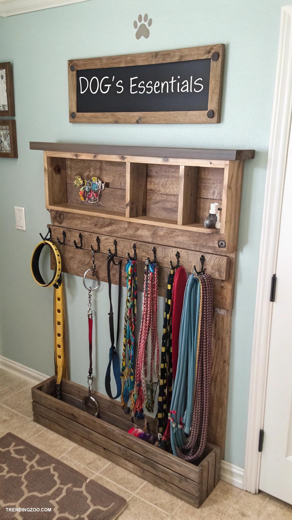 dog mud room ideas Hanging storage for leashes and collars