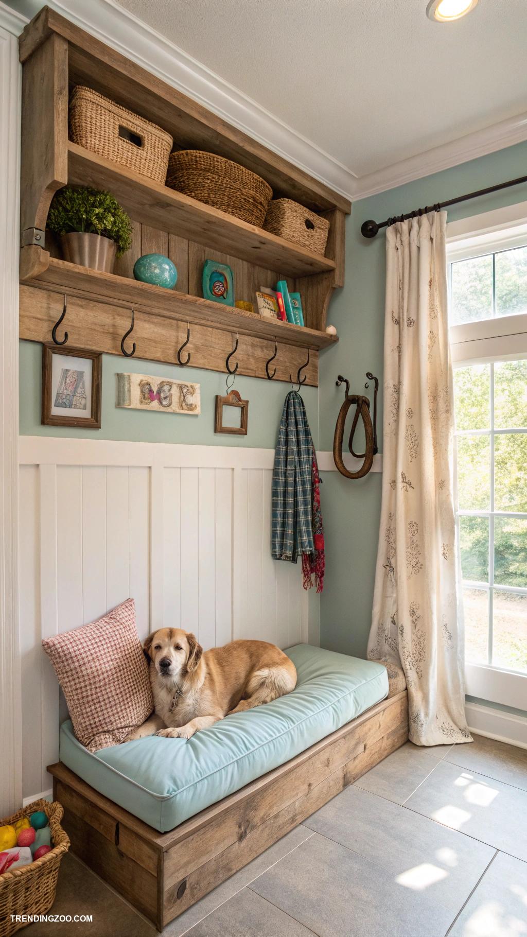 dog mud room ideas Wall mounted dog bed for space saving