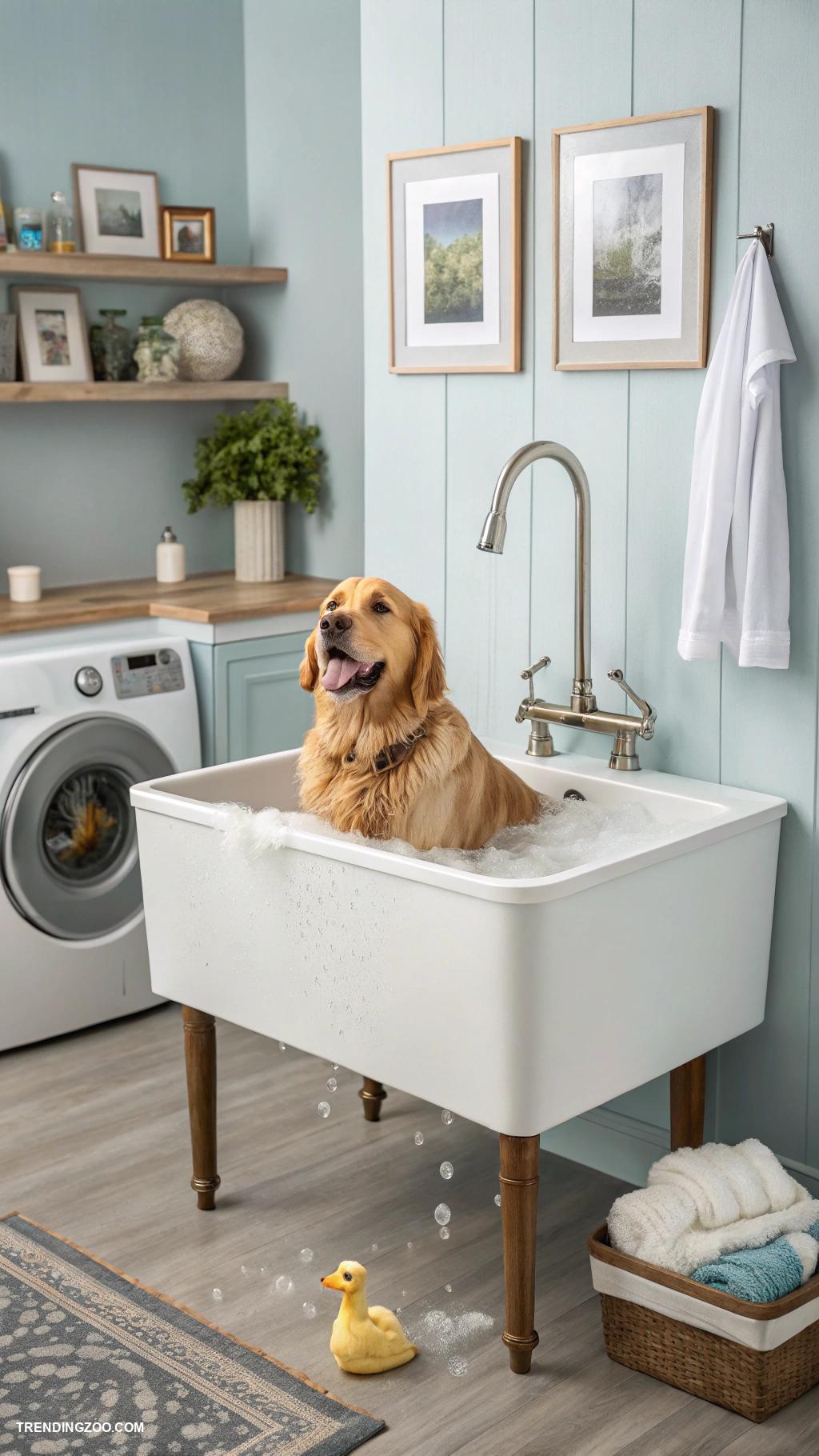 dog shower in laundry room Dual use laundry sink for pets