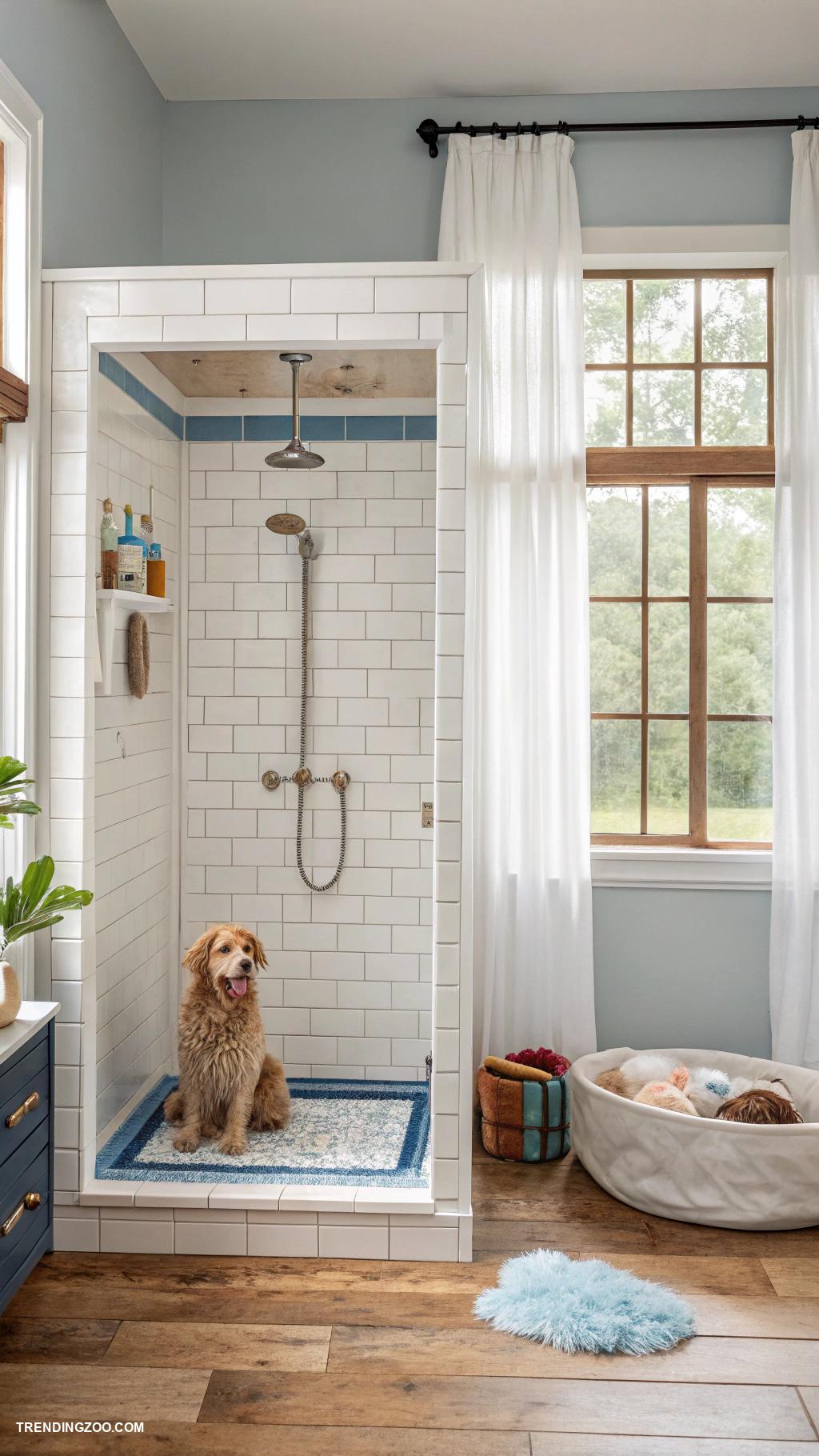dog shower in laundry room Indoor shower with removable spray wand