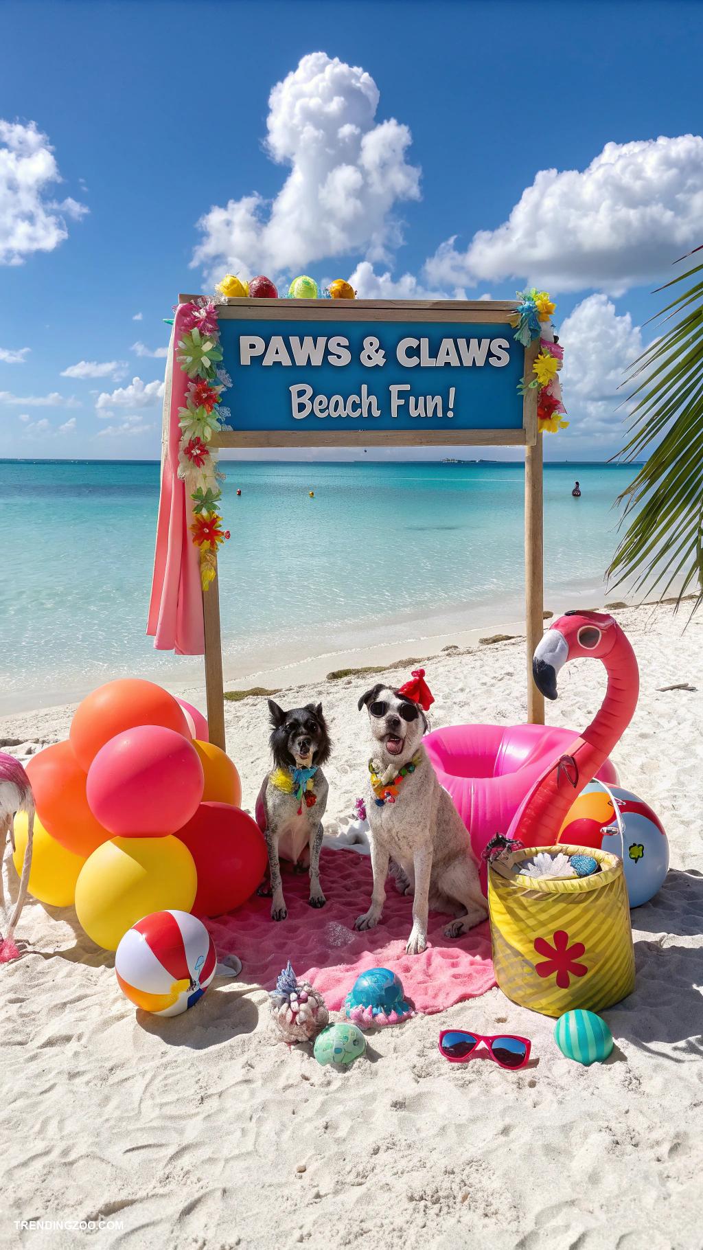 dogs at the beach Photo booth with beach props for dogs