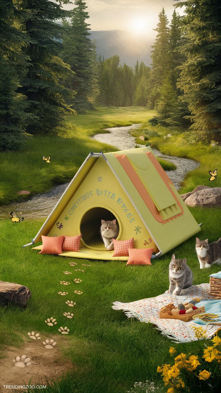 outdoor cat house ideas Campsite tent for adventurous kitties