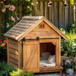 outdoor cat house ideas Wooden box with sliding door entrance