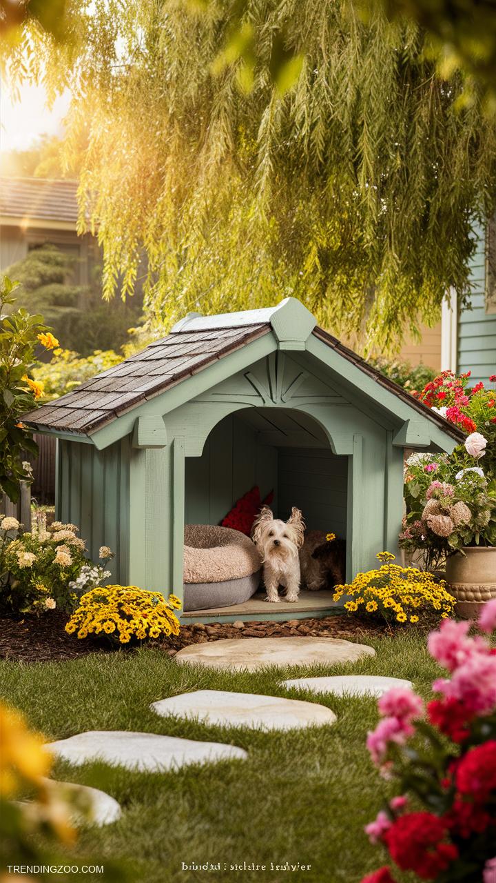 pallet dog house ideas Built in shelter for rainy days