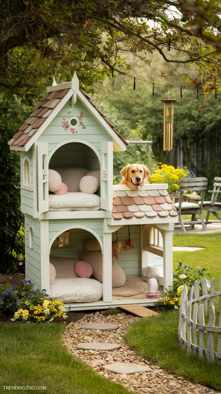 pallet dog house ideas Double decker house for maximum space