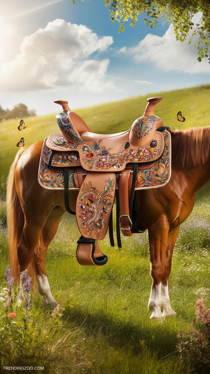 pretty horses Custom saddles with artistic designs