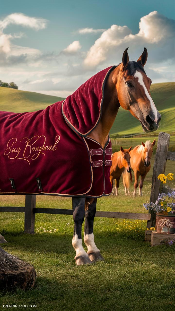 pretty horses Luxury horse blankets with personalized embroidery