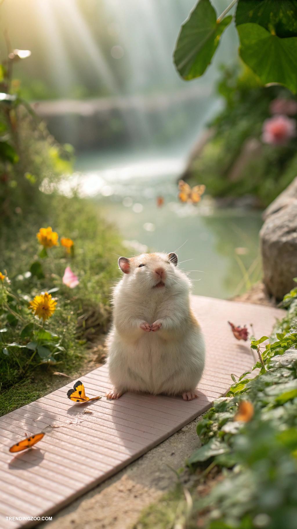 animals doing yoga Hamsters meditating in tiny yoga poses