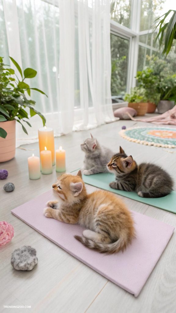 animals doing yoga Kittens curling into serene meditation circles