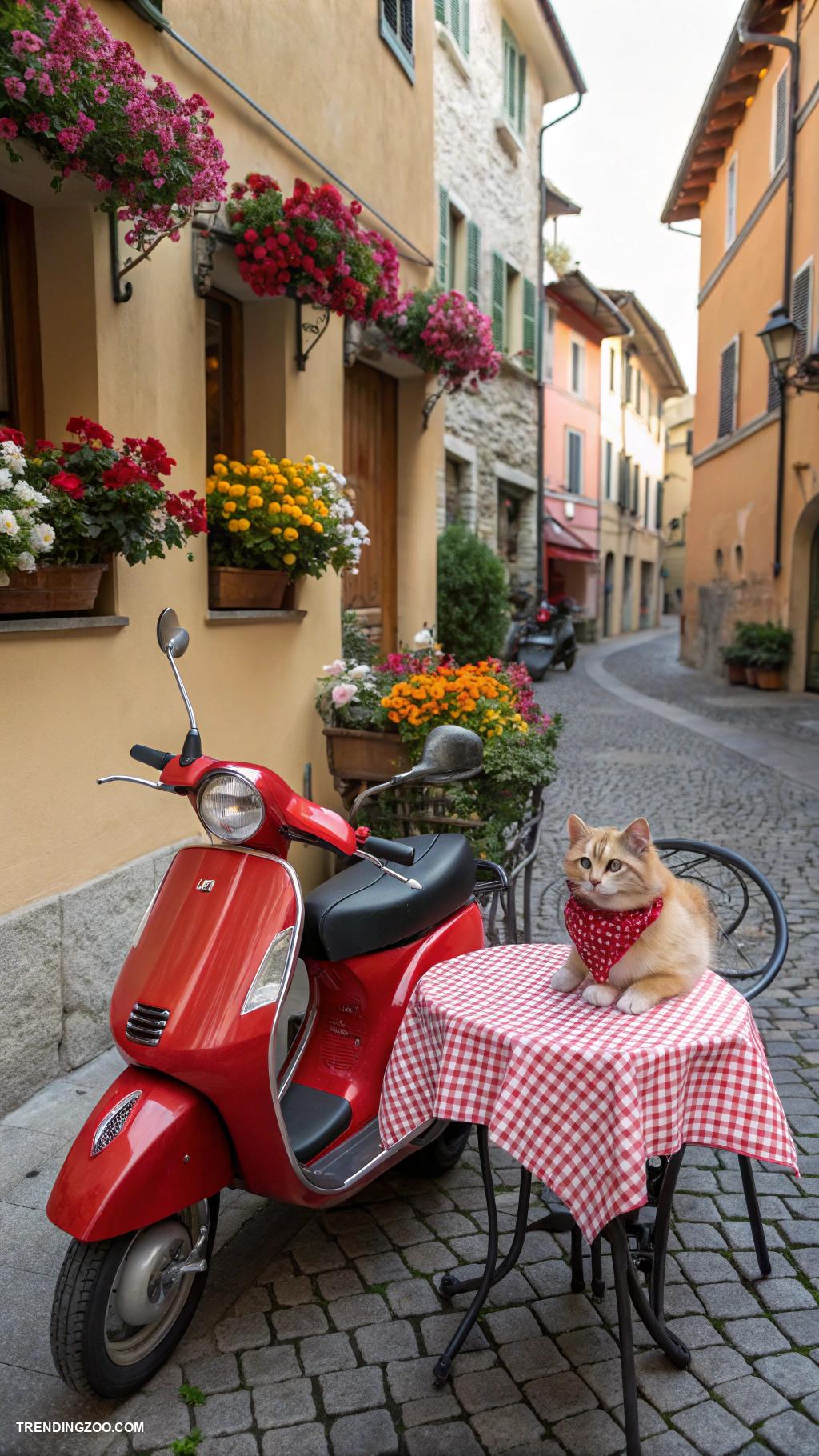 cats on vespas Artistic photoshoots with vespas and cats