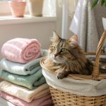 cute cats in boxes Purring cat nestled in a laundry basket