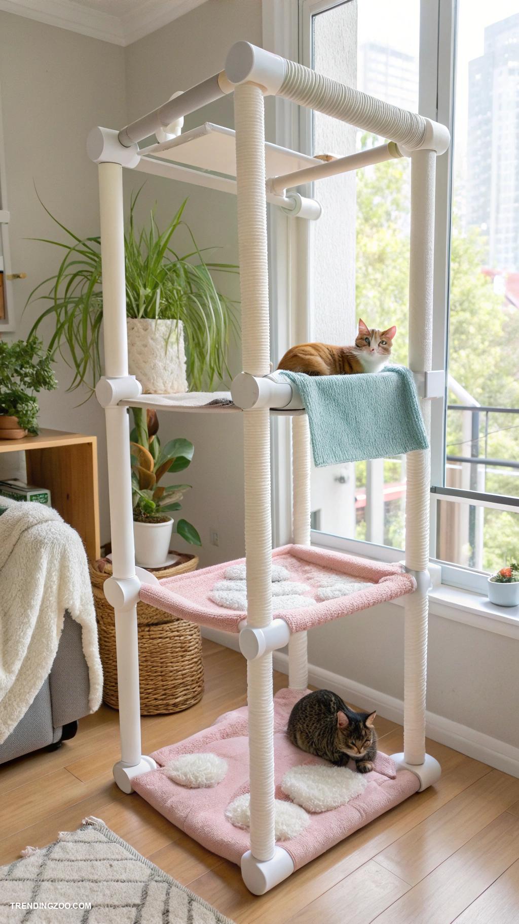 diy cat tower PVC pipe climbing frames