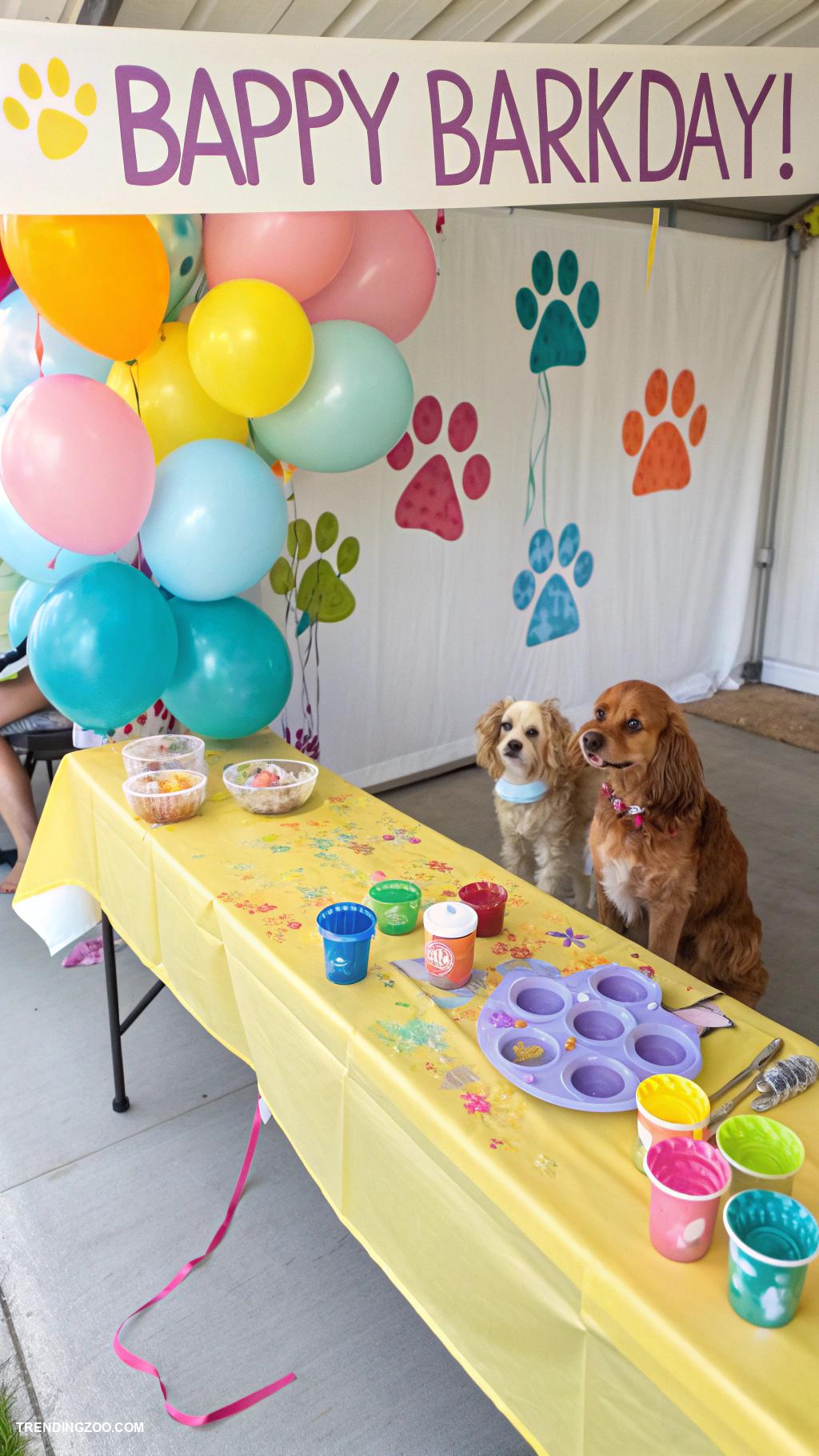 dog birthday party ideas Paw painting art station