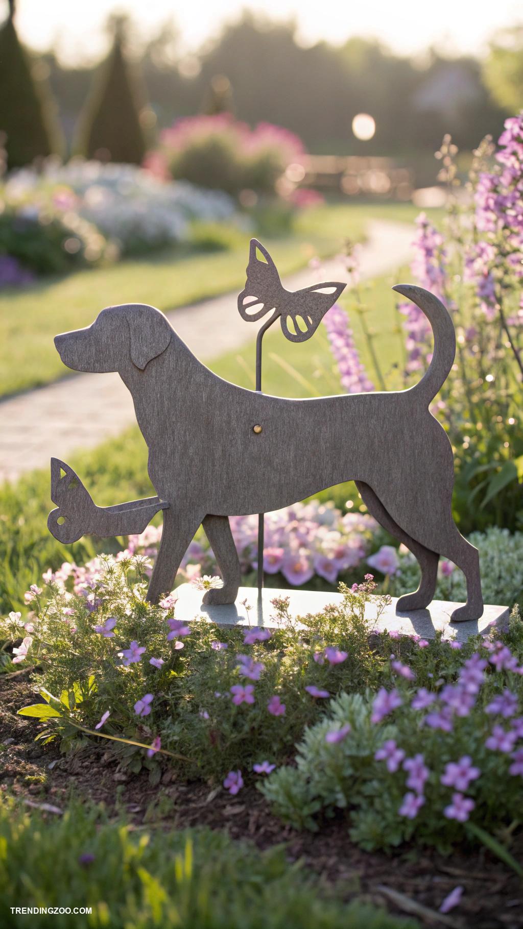 dog grave ideas Custom metal silhouette markers