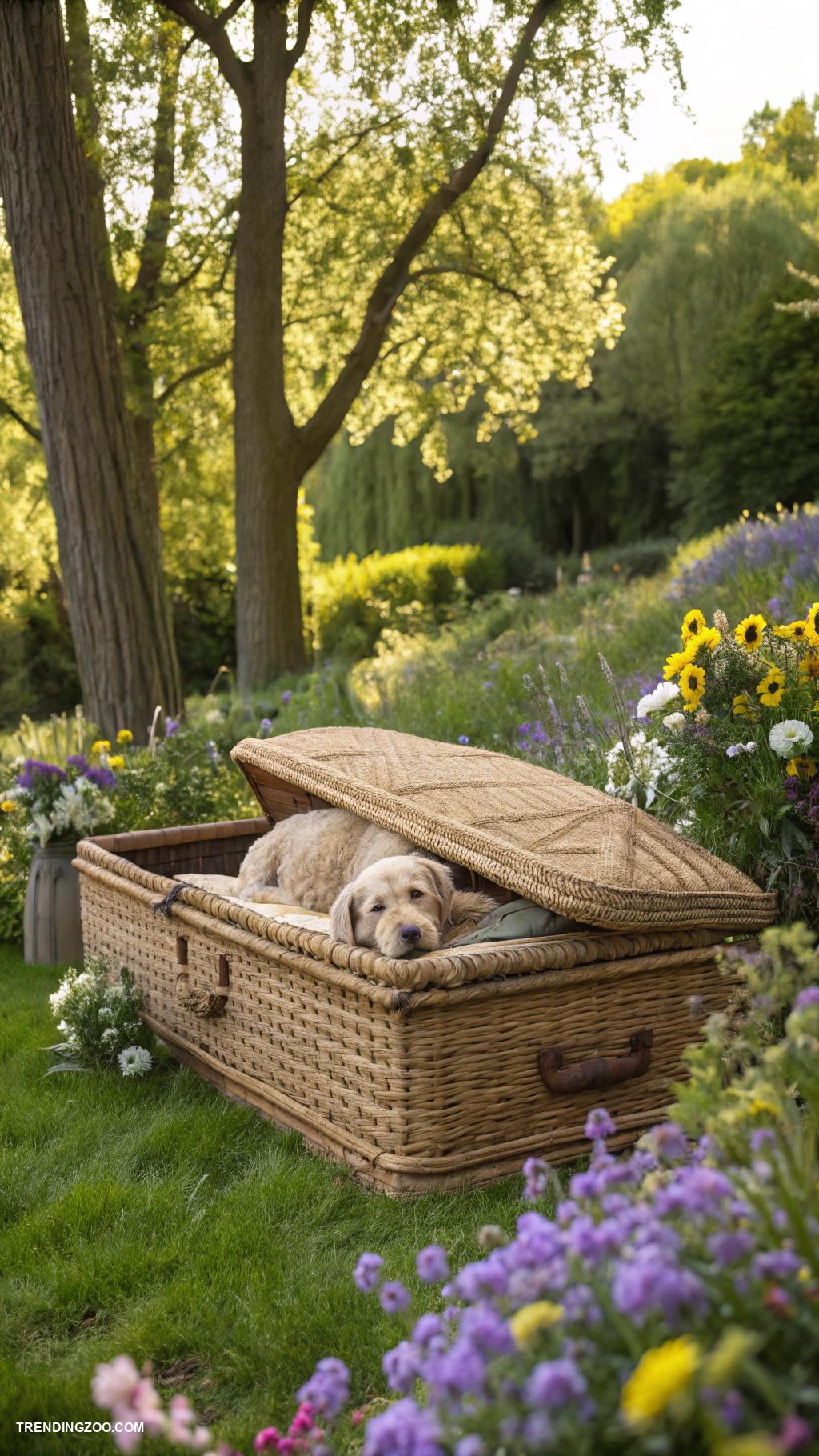 dog grave ideas Dog shaped bio degradable casket