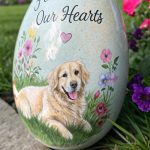 dog grave ideas Hand painted ceramic memorial stones