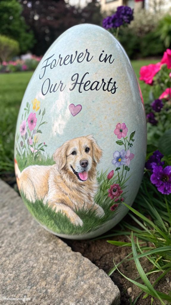 dog grave ideas Hand painted ceramic memorial stones