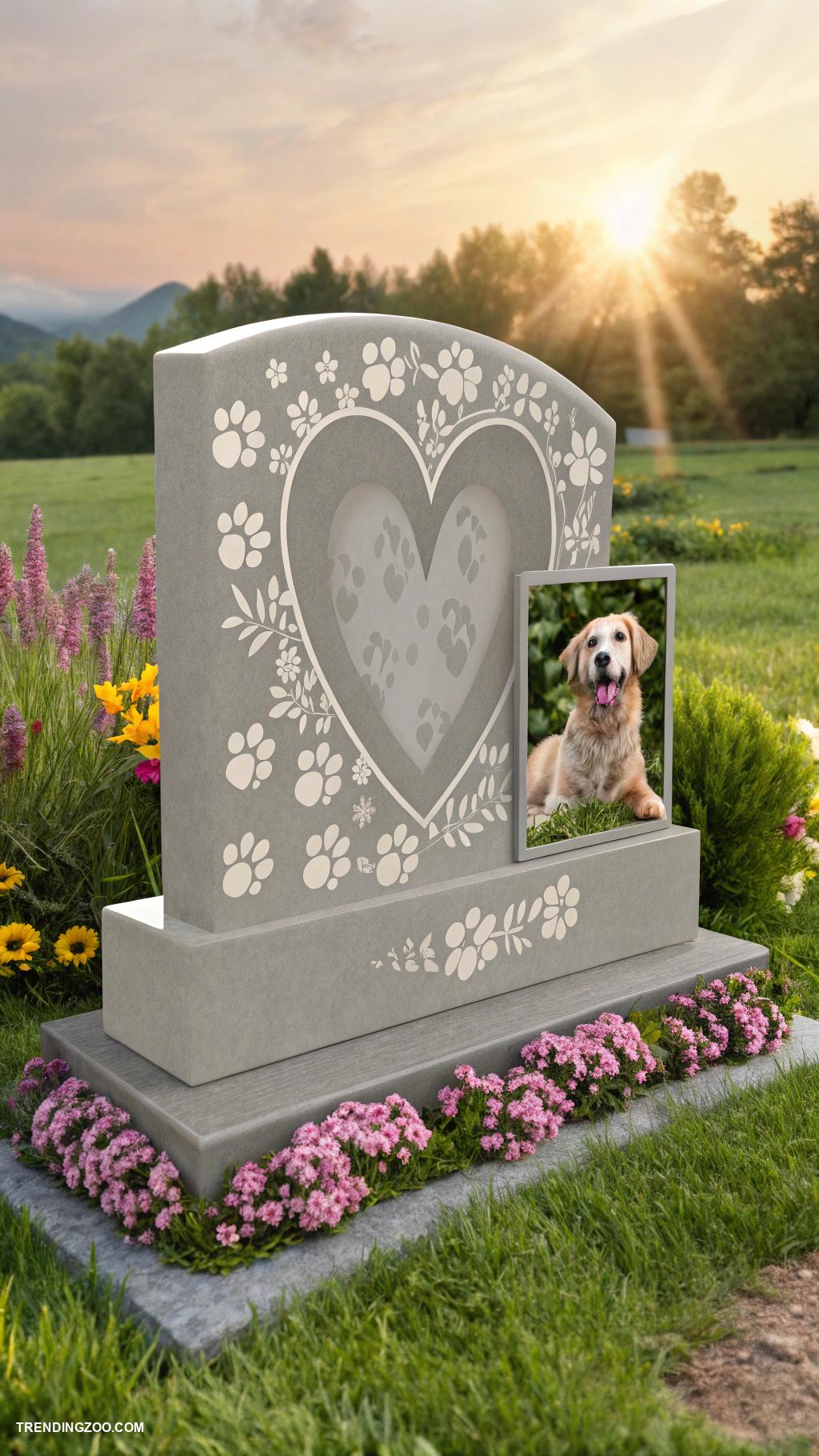 dog grave ideas Photo collage frame headstone