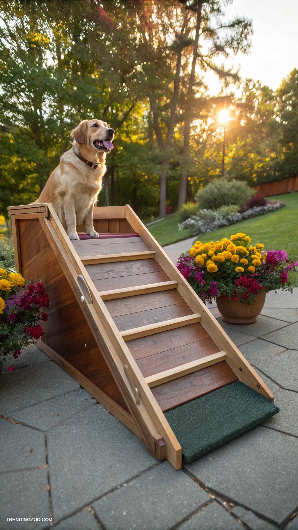 dog ramp designs Ramp with integrated treat dispenser