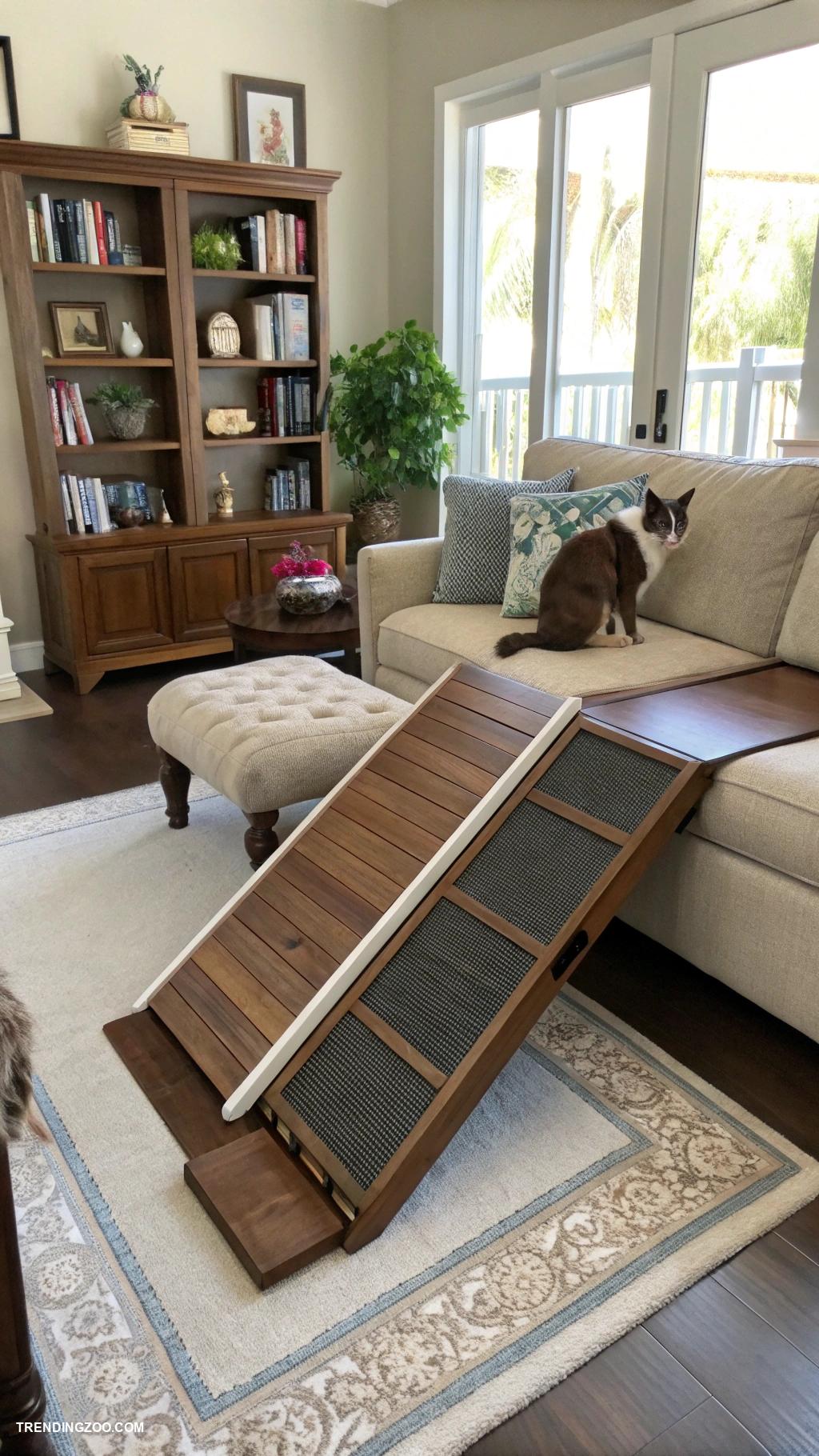 dog ramp designs Retractable ramp hidden in furniture
