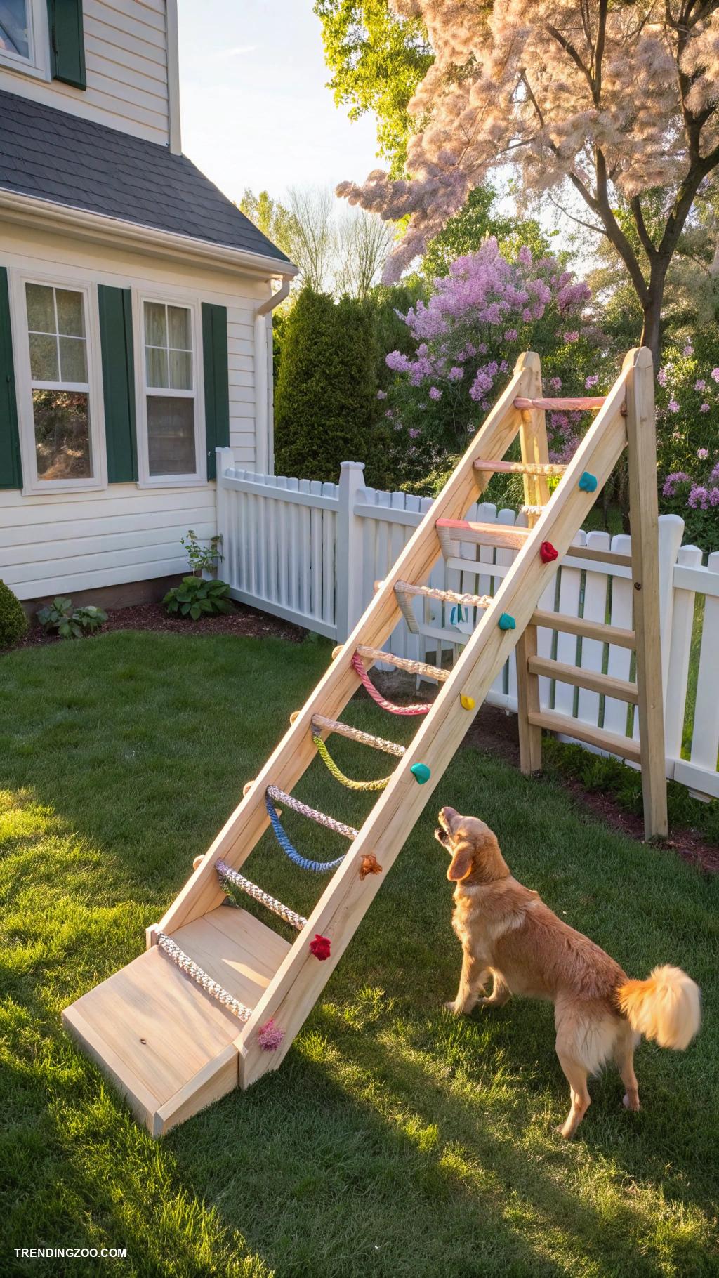dog ramp designs Rope ladder style for adventurous dogs