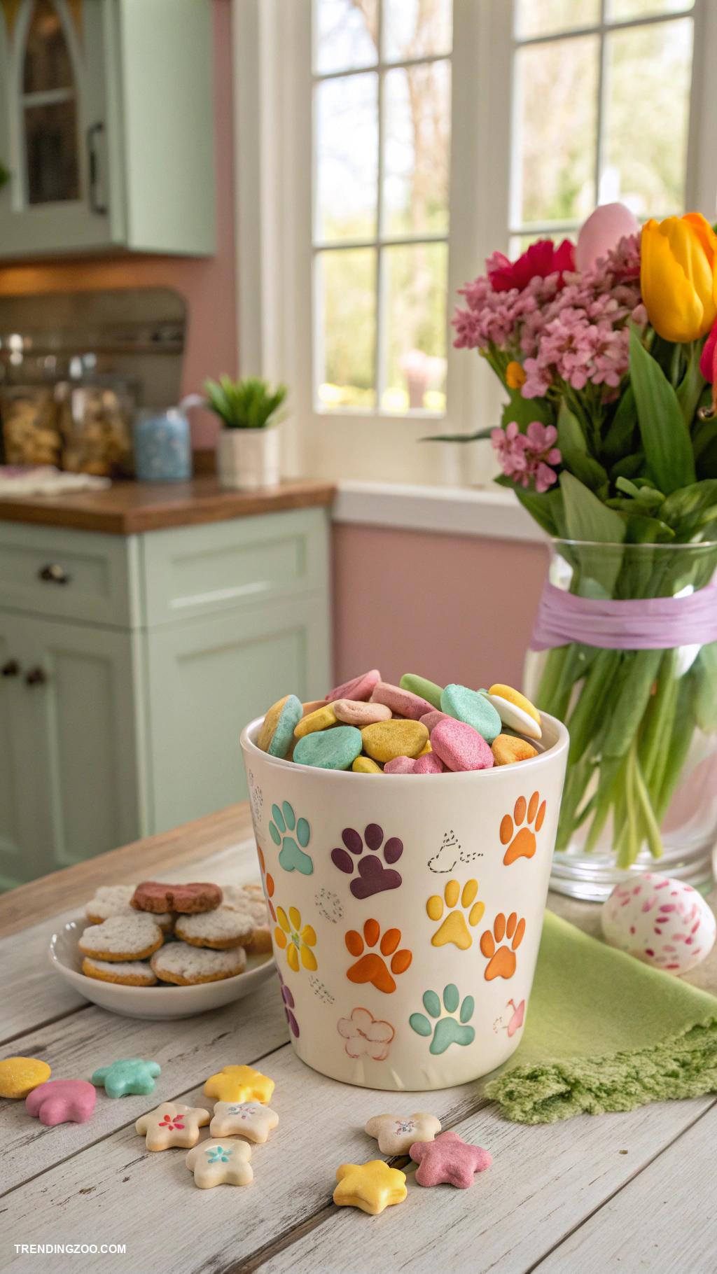 pups in cups Cups filled with colorful pet safe treats