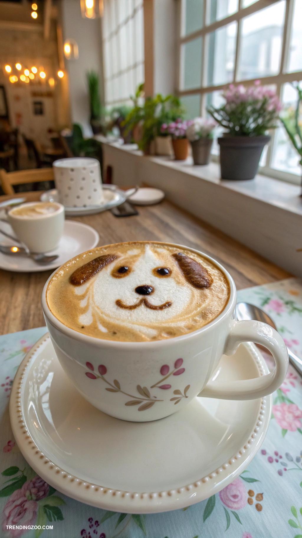 pups in cups Puppy latte art for cute Instagram photos
