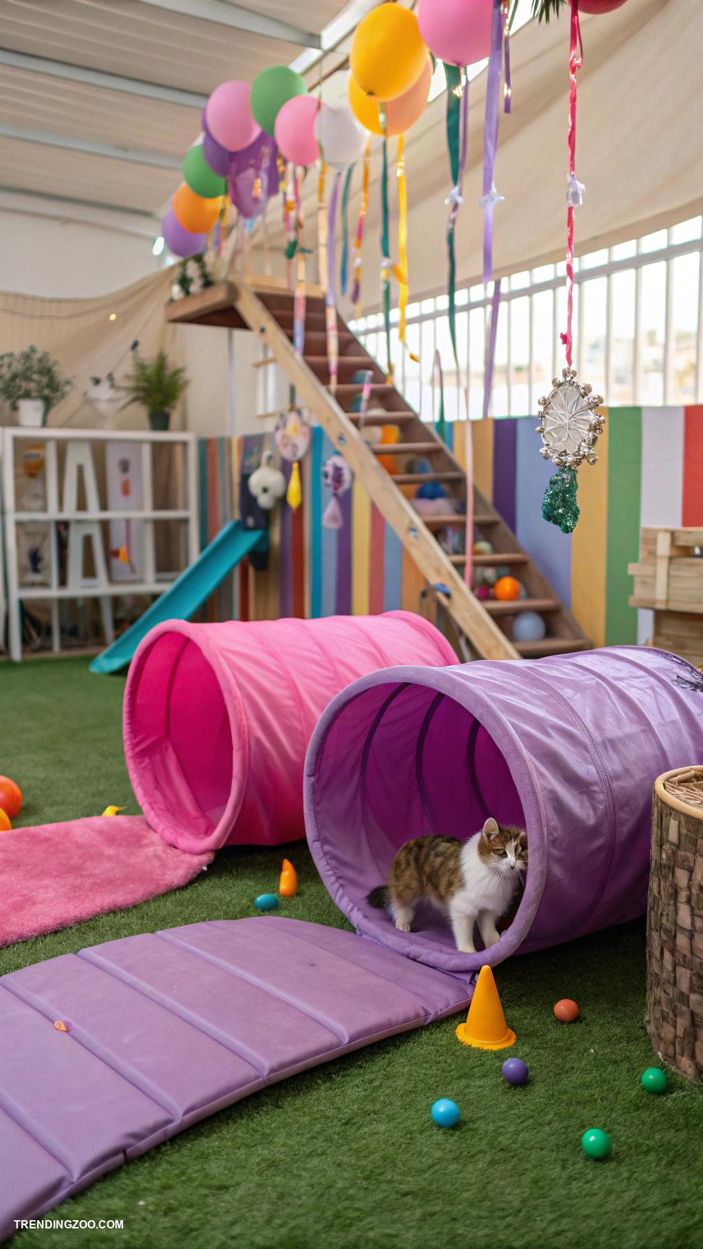 cat birthday party ideas Cat friendly obstacle course challenge