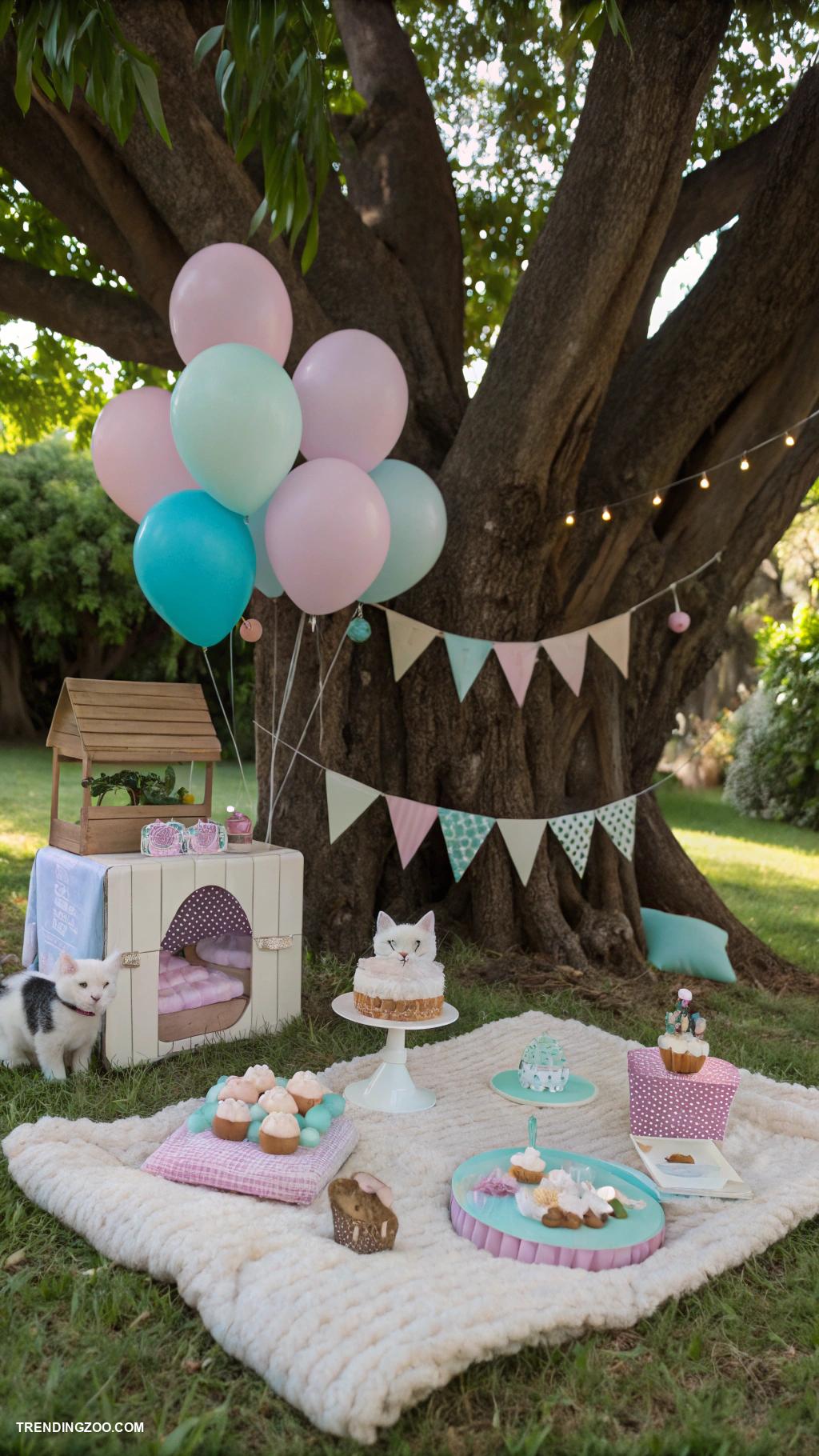 cat birthday party ideas Outdoor playdate with picnic area