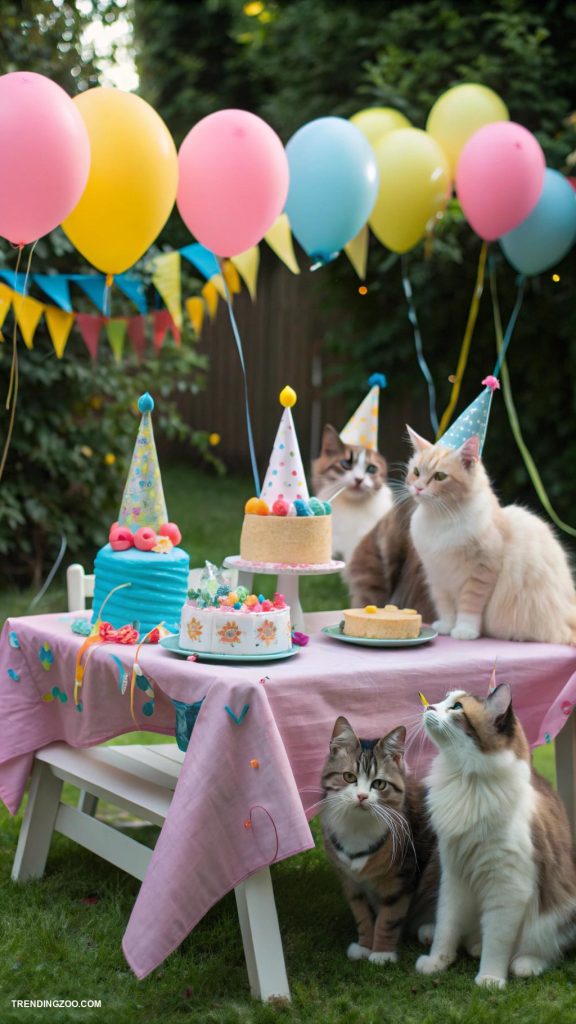 cat birthday party ideas Party hats for all furry guests