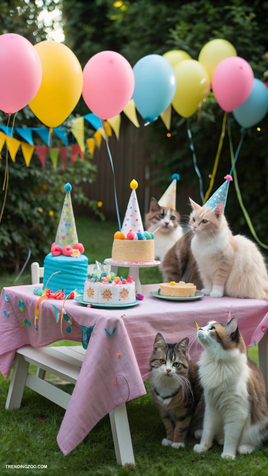 cat birthday party ideas Party hats for all furry guests