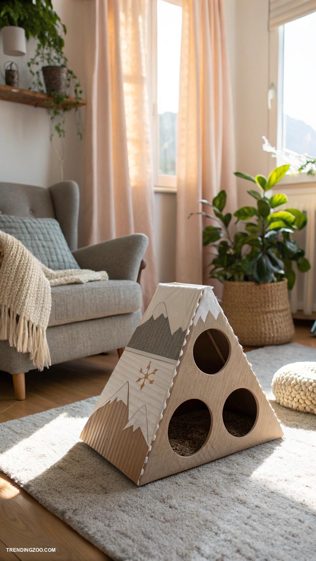 cat cardboard box ideas Cardboard scratcher with side tunnels