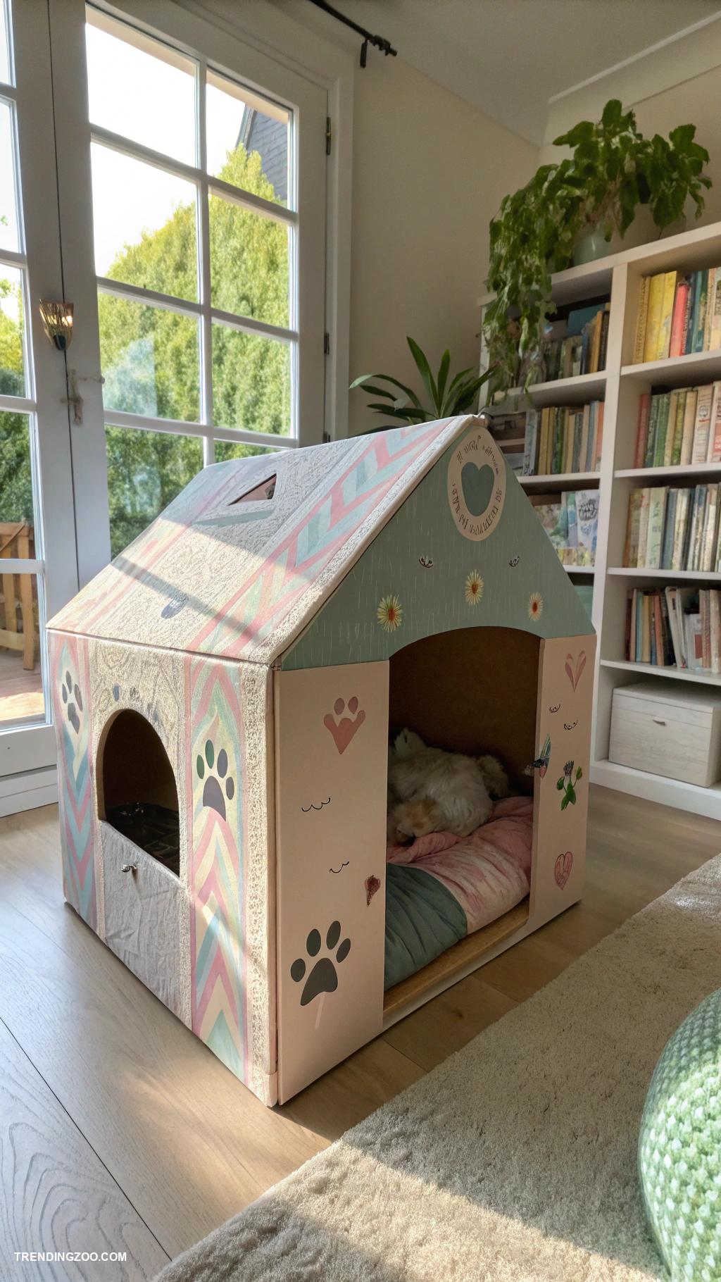 cat cardboard box ideas Cozy hideaway with multiple entry points
