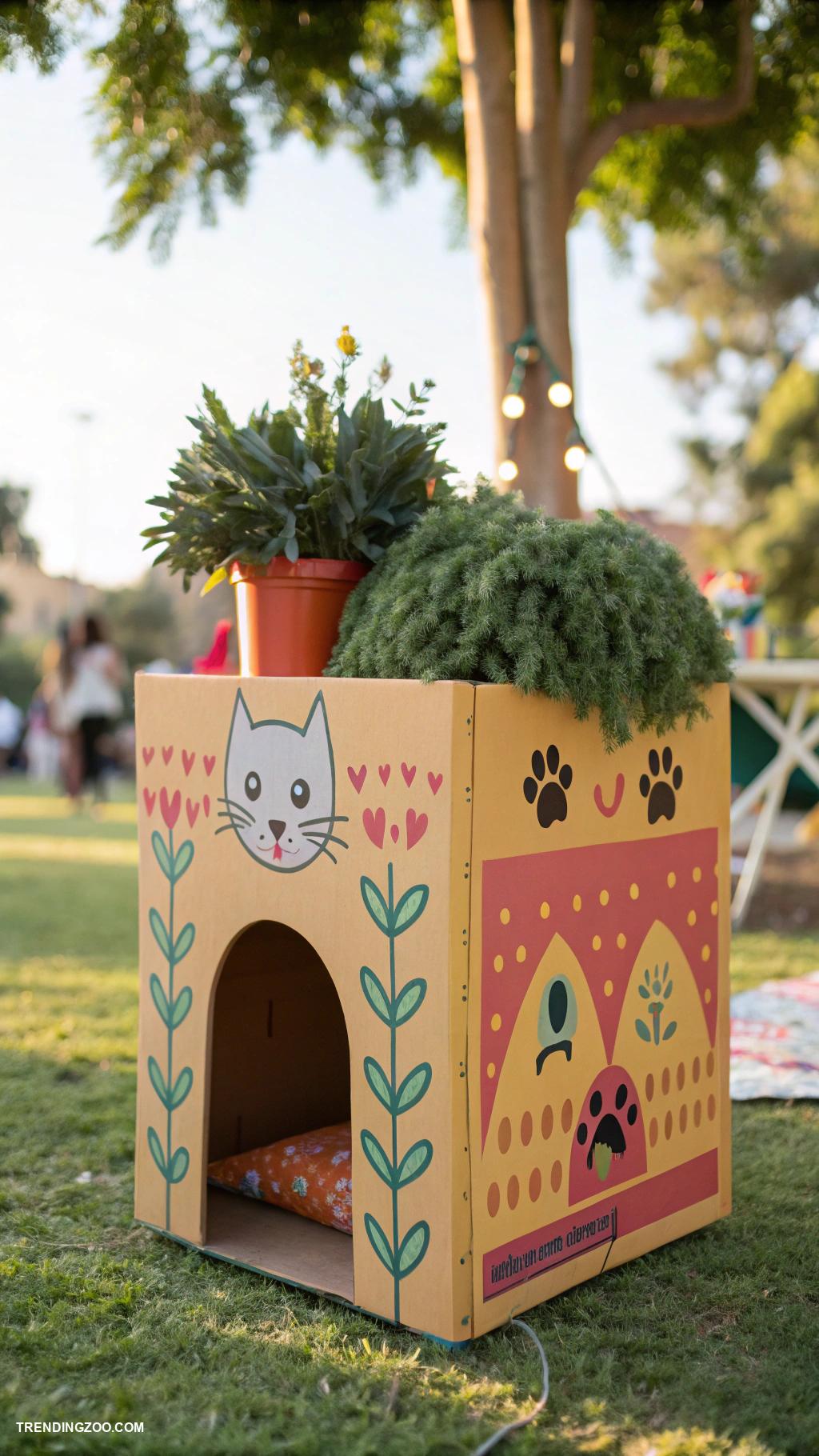 cat cardboard box ideas Decorative photo booth for fun snapshots