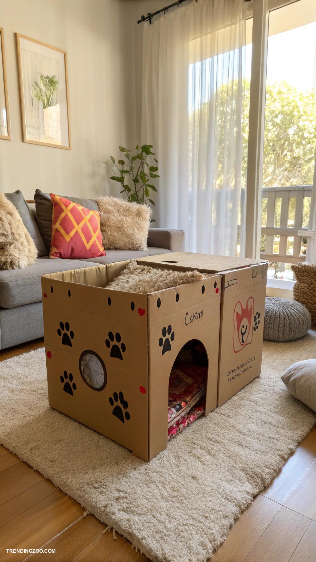 cat cardboard box ideas Fortified box for ambush playtime