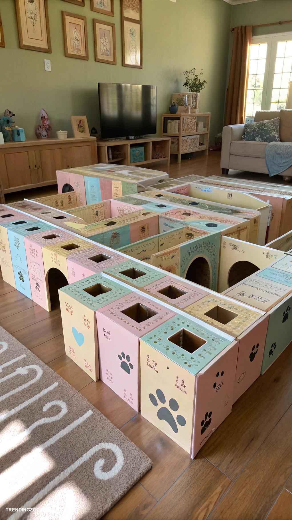 cat cardboard box ideas Interactive maze for playful exploration