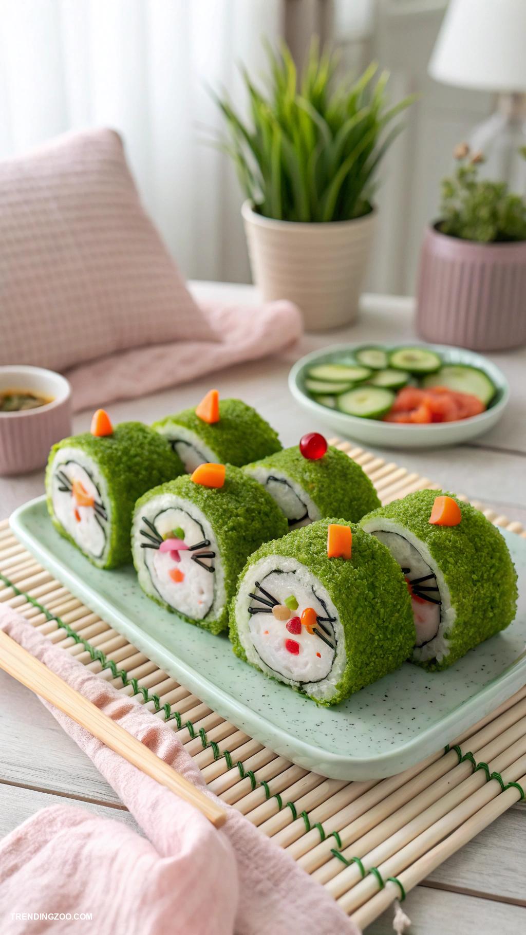 cat grass box Cat grass sushi rolls for playful eating