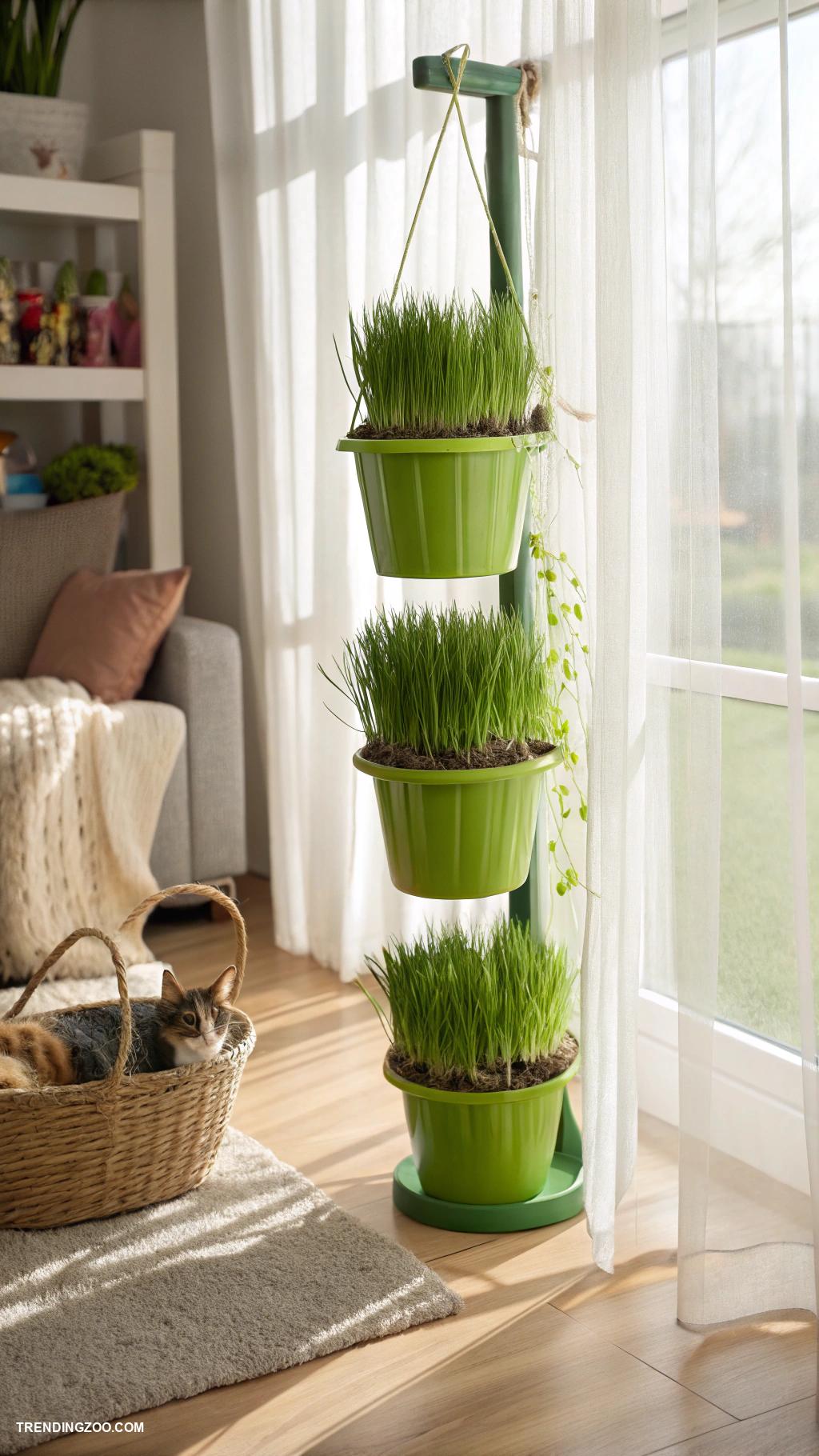 cat grass box Hanging vertical planter for stylish cat grass