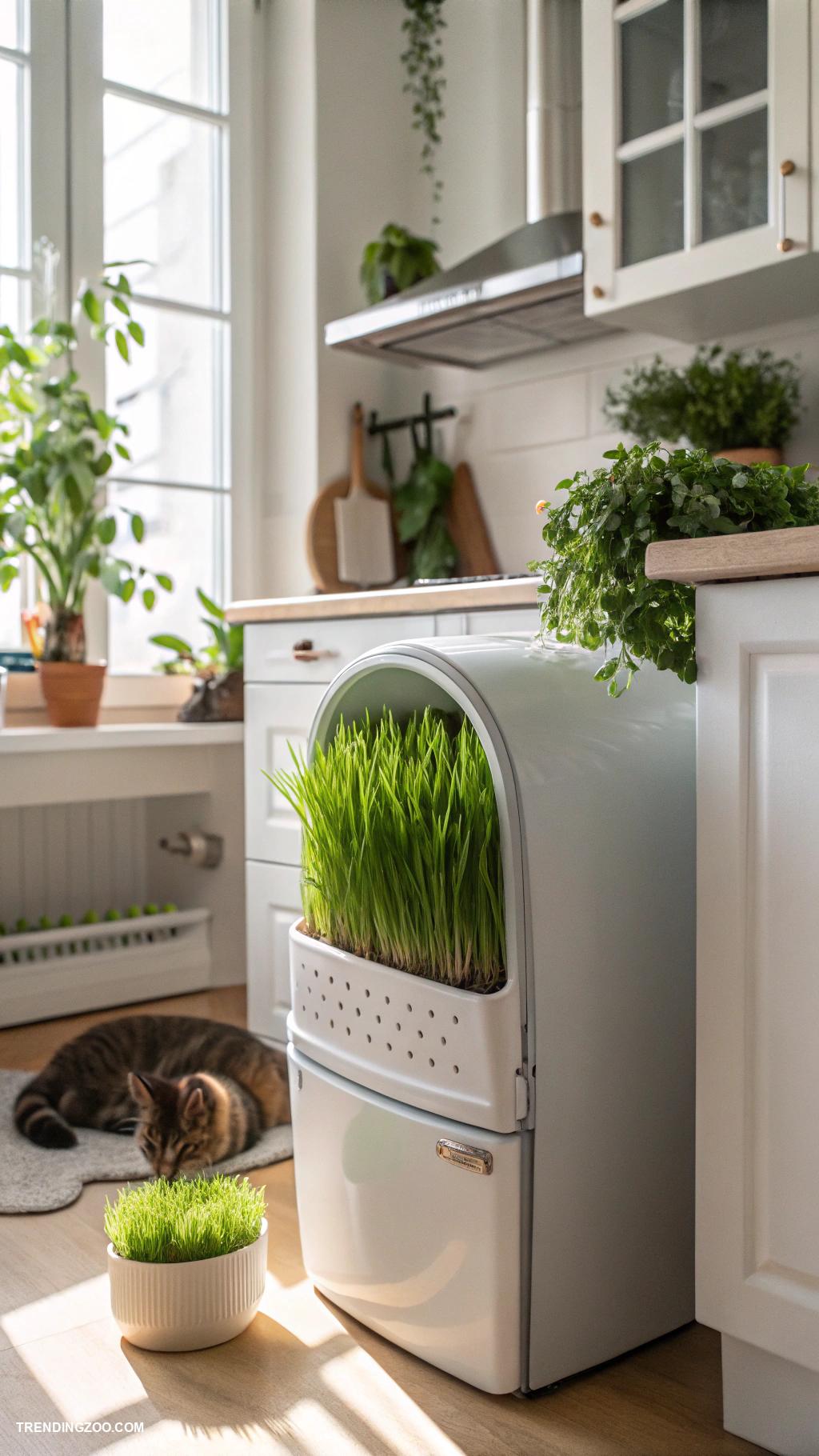 cat grass box Magnetic cat grass pods for refrigerator