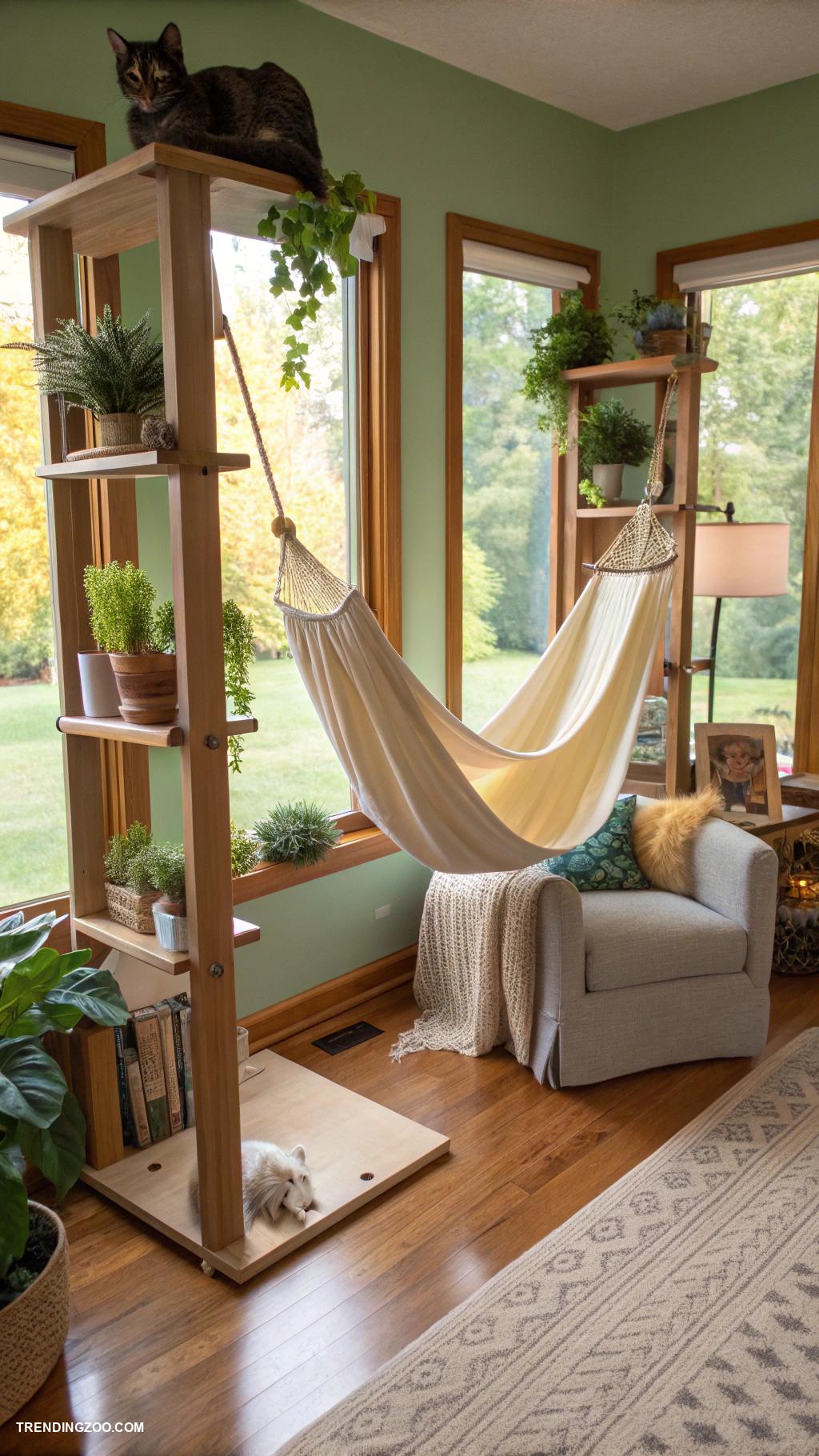 cat wall furniture Hammock bridges connecting multiple platforms