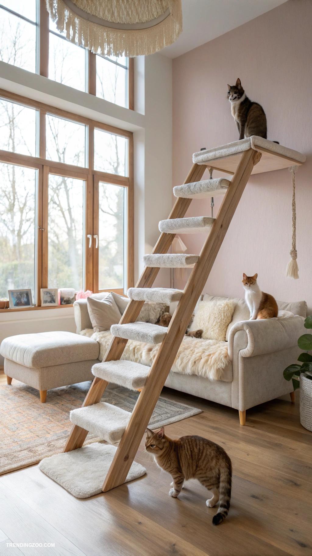 cat wall furniture Ladder like steps for easy access to heights