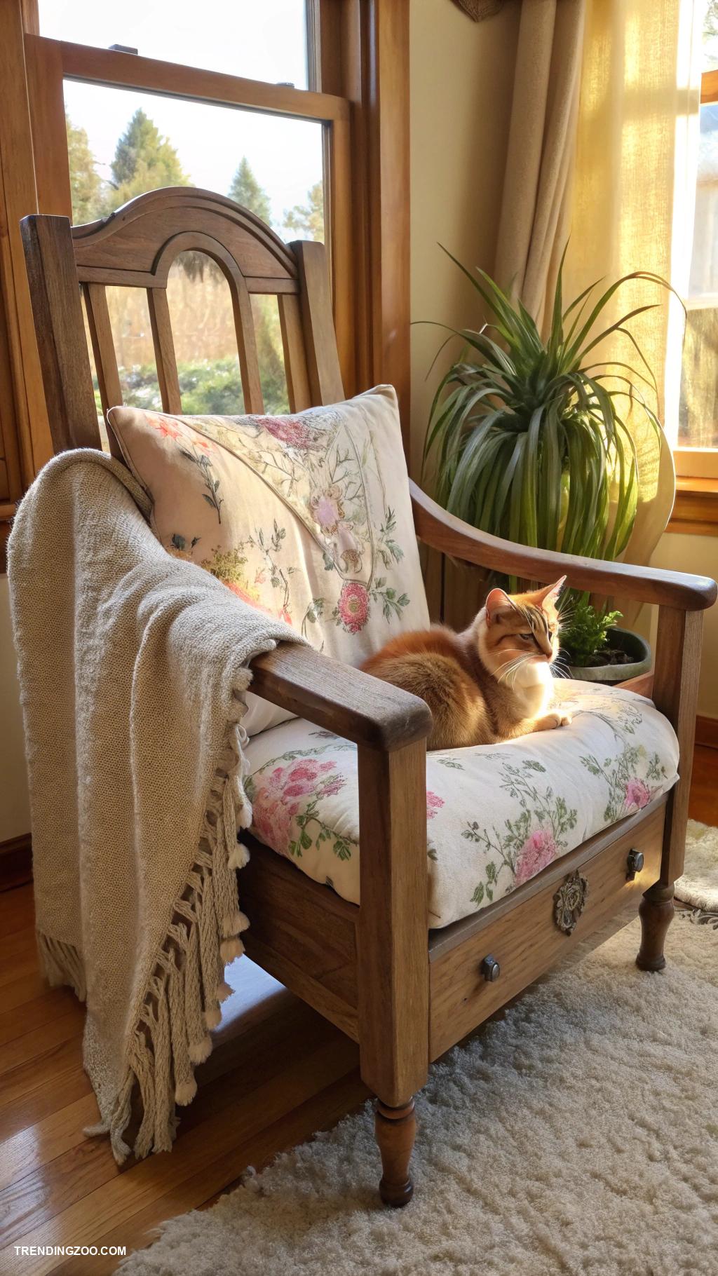 diy cat hammock Repurposed chair as a cozy cat bed