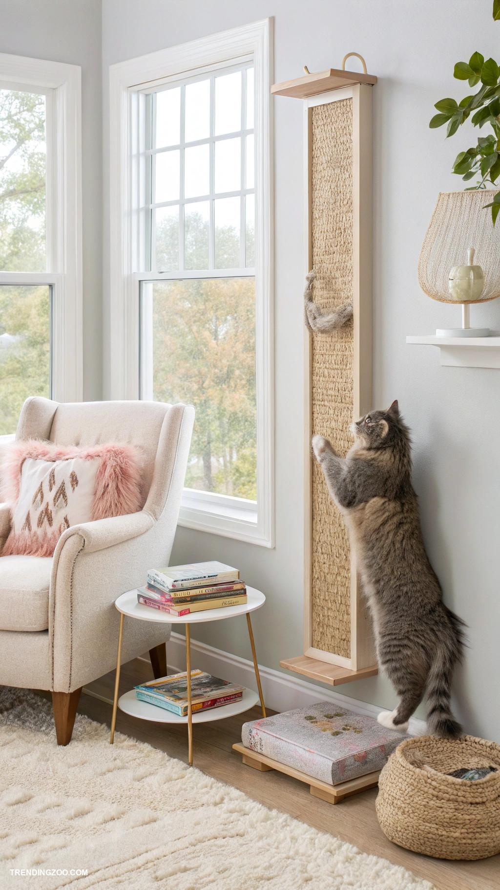 diy cat scratchers Hanging wall mounted sisal panels